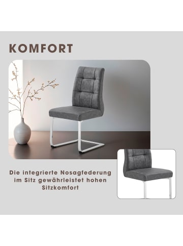 byLiving 2er-Set: Esszimmerstuhl Marlen-XXL in Anthrazit - 47 (B) x 62 (L) x 95,9 (H) cm