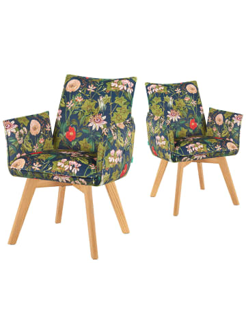 DUBI Möbel 2er-Set: Drehstuhl Mika-Tom in Blumen - (B)60 x (H)88 x  (T)63 cm