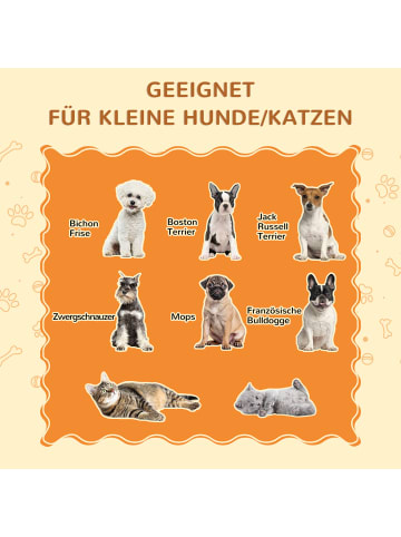 Pawhut Hundetreppe Natur+Grau 79L x 38,5B x 45H cm