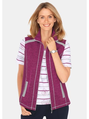 GOLDNER Freizeitweste aus wärmenden Strickfleece mit Stehkragen in cyclam / meliert