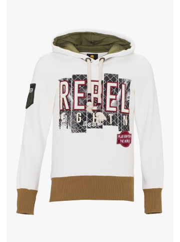 PLUS EIGHTEEN Herren Kapuzenpullover in Ecru