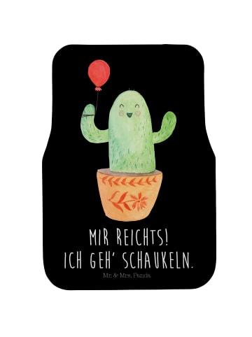 Mr. & Mrs. Panda Fahrer Autofußmatte Kaktus Luftballon mit Spruch in Schwarz