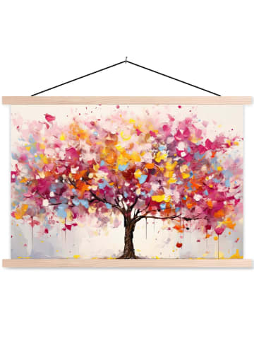 MuchoWow Poster mit Leiste Farbiger Baum  (BxH)