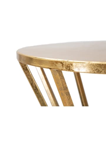 Mauro Ferretti Runder Tisch aus goldfarbenem Metall, Ø 38 x 100 cm