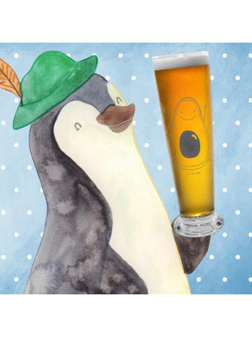 Mr. & Mrs. Panda Bierglas graviert Avocado Glücklich ohne Spruch in Transparent