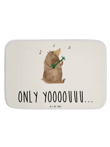 Mr. & Mrs. Panda Badteppich Bär Gitarre mit Spruch in Weiß