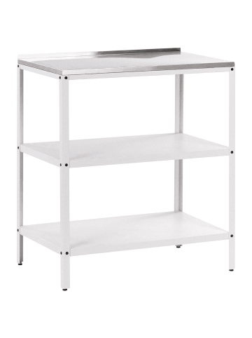 Beliani Gartenküche VILAMA in Weiß/Silber - (W) 80 x (H) 90 x (L) 50 cm
