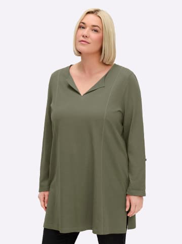 sheego Longshirt in khaki