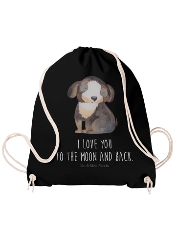Mr. & Mrs. Panda Beutel Hund Entspannen mit Spruch in Schwarz