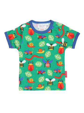 Toby Tiger T-Shirt mit Käfer Print in grün
