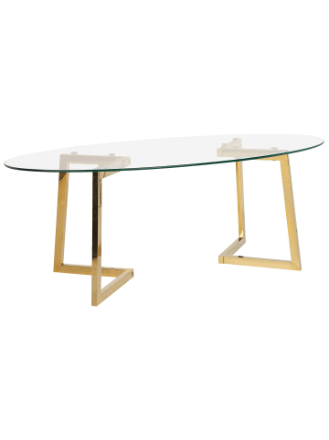 Beliani Couchtisch FRESNO in Transparent/Gold - (W) 60 x (H) 45 x (L) 120 cm