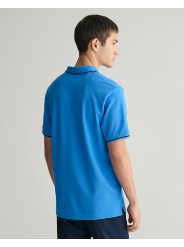 Gant Piqué Poloshirt mit Randstreifen in Blau