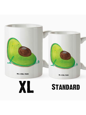 Mr. & Mrs. Panda Trinkbecher Avocado Schwangerschaft ohne Spruch in Weiß