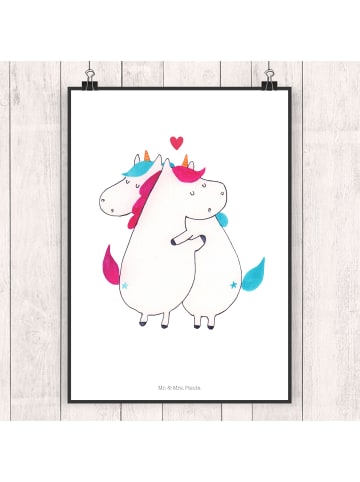 Mr. & Mrs. Panda Plakat Einhorn Mitteilung ohne Spruch in Weiß