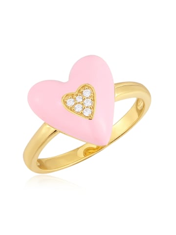 Glanzstücke München Ring Herz Sterling Silber Zirkonia in gelbgold
