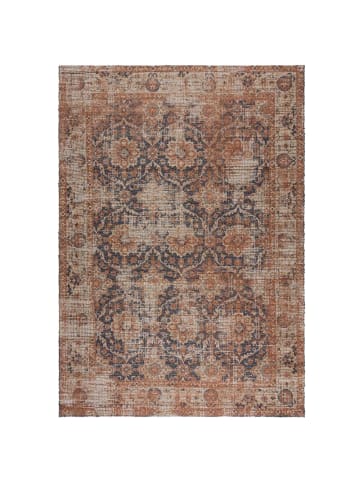 KADIMA DESIGN Handgewebter Vintage Teppich in Rot-Blau, aus Jute & Chenille