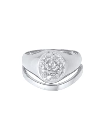 Elli Ring 925 Sterling Silber Rose, Ring Set, Siegelring in Silber