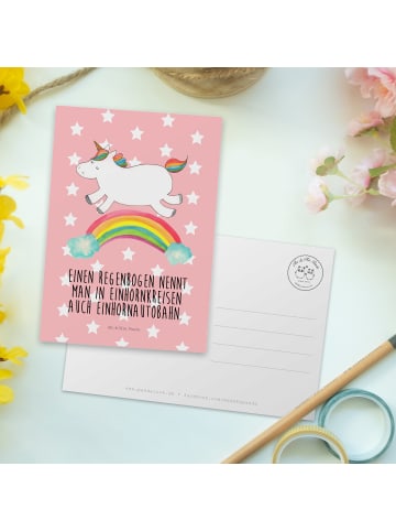 Mr. & Mrs. Panda Wanddeko Einhorn Regenbogen mit Spruch in Rot Pastell
