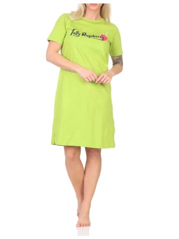 NORMANN Kurzarm Nachthemd Frontprint - 85572 in grün