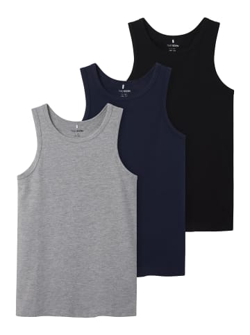 TWO SOON 3er-Pack Tanktop in Black