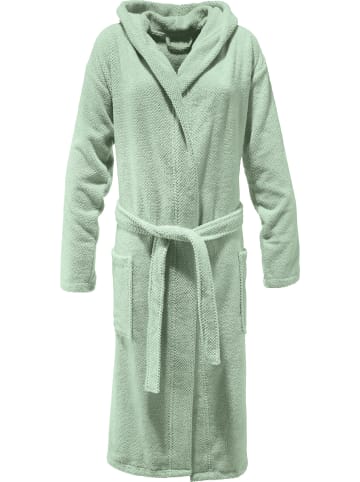 Erwin Müller Frottier Unisex-Bademantel mit Kapuze Achberg in jade