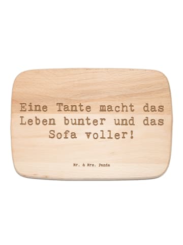Mr. & Mrs. Panda Schneidebrett Spruch Bunte Tante mit Spruch in Transparent