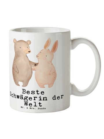 Mr. & Mrs. Panda Kaffeebecher Hase Beste Schwägerin der Welt mit... in Weiß