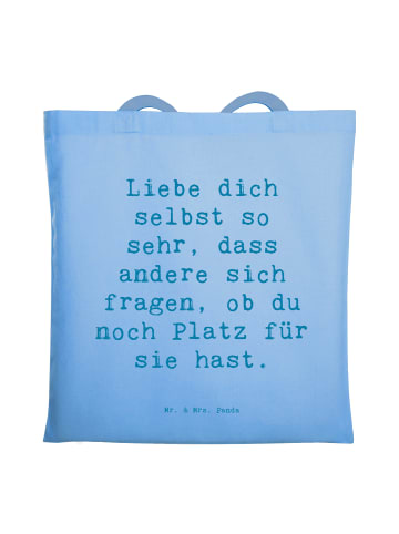 Mr. & Mrs. Panda Tote Bag Spruch Selbstakzeptanz Liebe mit Spruch in Sky Blue