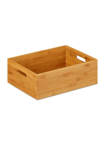 relaxdays 8 x Aufbewahrungskiste in Natur - (B)40 x (H)14 x (T)30 cm