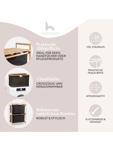 HENNEZ Bambus-Regal Bad dunkelgrau  Braun