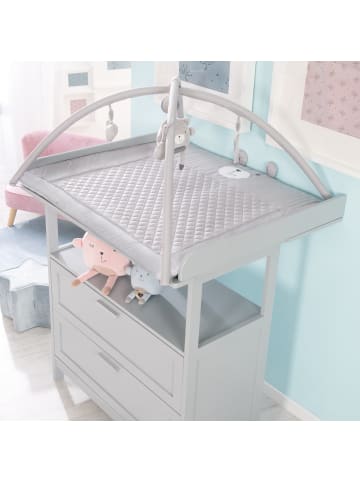 roba roba Style 2in1 Krabbeldecke – Spielbogen & Wickelauflage, silbergrau