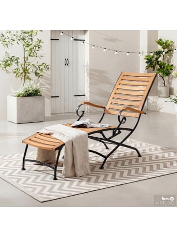 home24 Gartenliege Tuscany in Akazie Schwarz