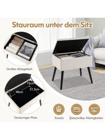 COSTWAY Schminkhocker mit Stauraum in Beige