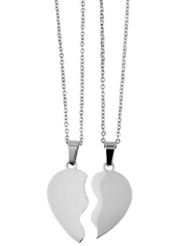 Adeliás Unisex Halskette – Herz aus Edelstahl 43 cm in silber