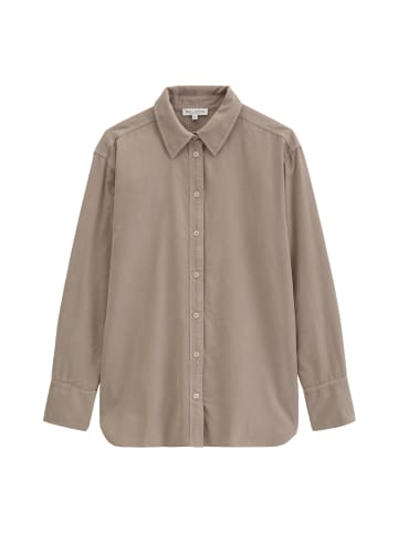 Marc O'Polo Feincord-Langarm-Bluse oversize in Earthy Taupe