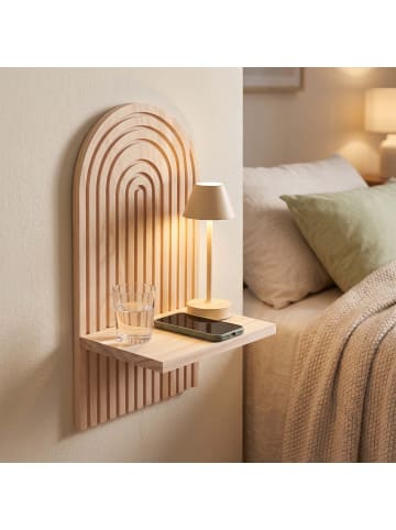 relaxdays 2 x Wandregal in Natur - (B)18 x (H)35 x (T)13 cm