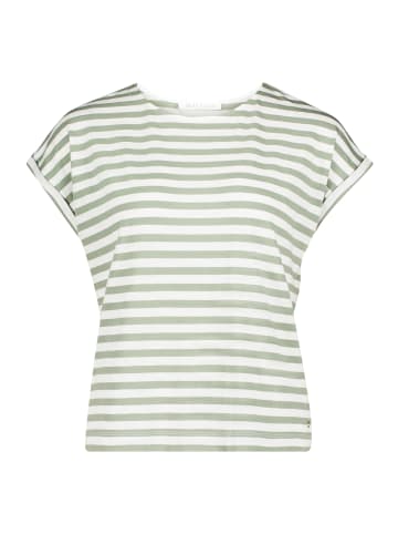 BETTY & CO Ringelshirt mit Rundhalsausschnitt in Cream/Green