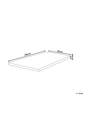 Beliani Topper RESTFUL in Weiß - (W) 90 x (H) 3.5 x (L) 200 cm