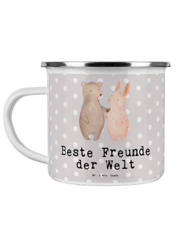 Mr. & Mrs. Panda Teebecher Hase Beste Freunde der Welt mit Spruch in Grau Pastell