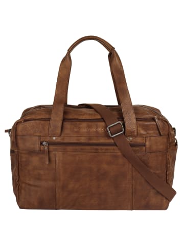 SPIKES & SPARROW Reisetasche WEEKENDER echt Leder in cognac