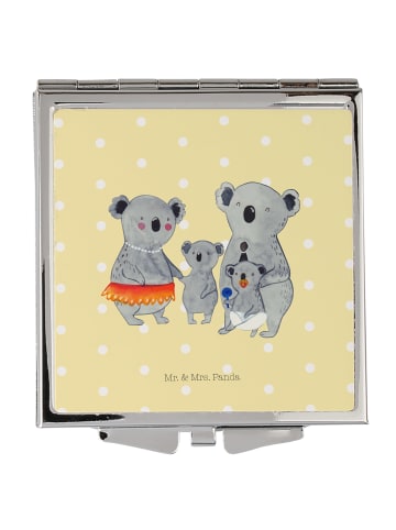 Mr. & Mrs. Panda Handtaschenspiegel quadratisch Koala Familie oh... in Gelb Pastell