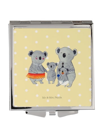 Mr. & Mrs. Panda Handtaschenspiegel quadratisch Koala Familie oh... in Gelb Pastell