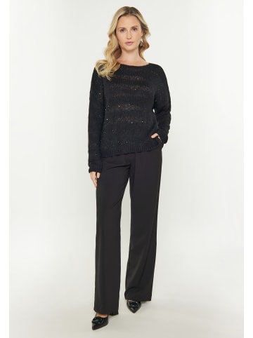 Usha Women Sweater in black multicolor