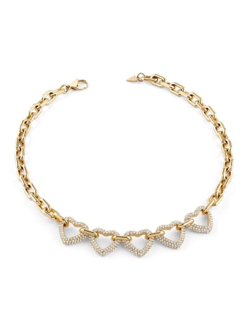 Guess Damen-Kette Multi Pavé Herzen Goldfarben