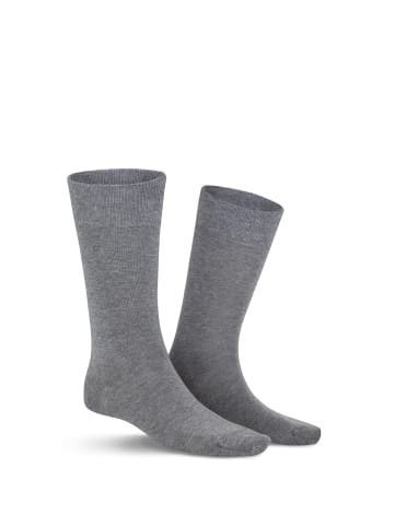 Kunert Socken Richard druckfreier Bund in Silver-mel.