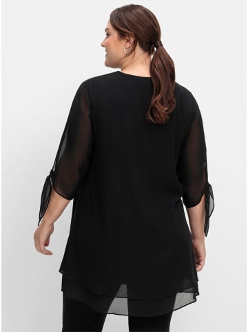 sheego Chiffonbluse in schwarz