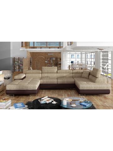 MF Design Rodri Recamiere Rechts in Beige -  (L) 202 x (B) 345 x (H) 90 cm