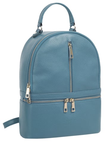 Samantha Look Rucksack echt Leder in hellblau