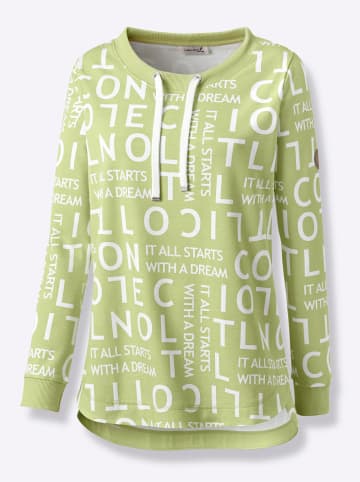 WITT WEIDEN Longsweatshirt in pistazie-weiß-gemustert