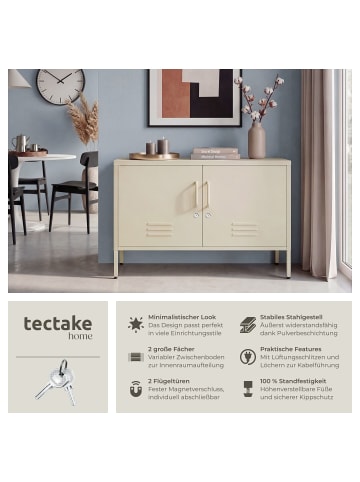 tectake Sideboard, Kippschutz, höhenverstellbare Füße, 100 x 42,5 x 65 cm